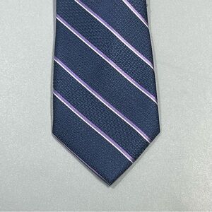 Michael Kors Men's Neck Tie Navy Blue With White and Purple Brand New